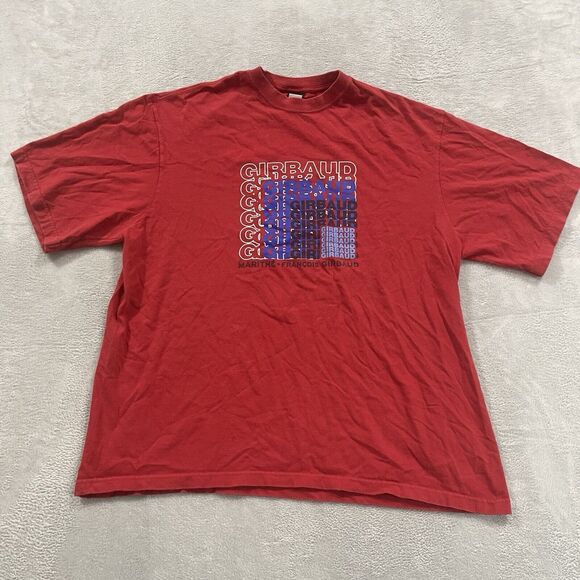 Vintage Marithe +‎ Francois Girbaud Crewneck Spellout T-Shirt Tee Men's 2XL Red - Picture 1 of 7